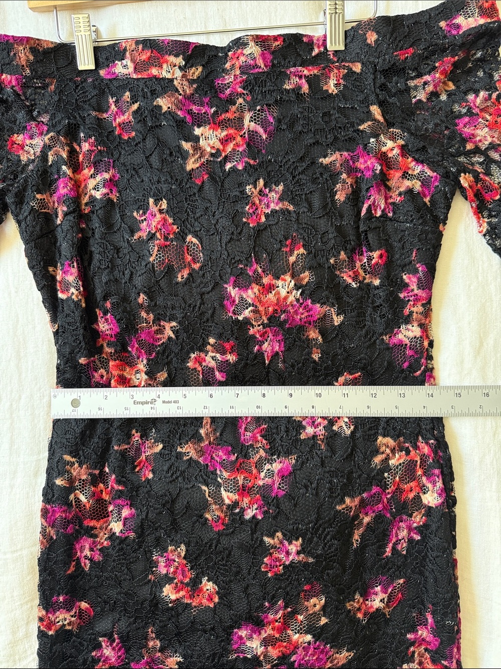 Venus Floral Lace Off-the-Shoulder Dress Bodycon Woman Size 10 Coquette Renfaire - Picture 10 of 11